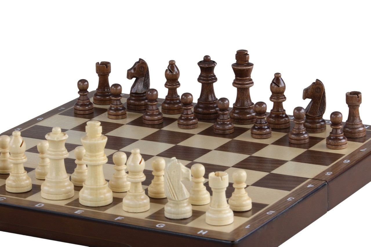 Scacchiera magnetica in legno 31 cm (noce/acero) intarsiata - f09be329a328185e9ed93366f9ca8771