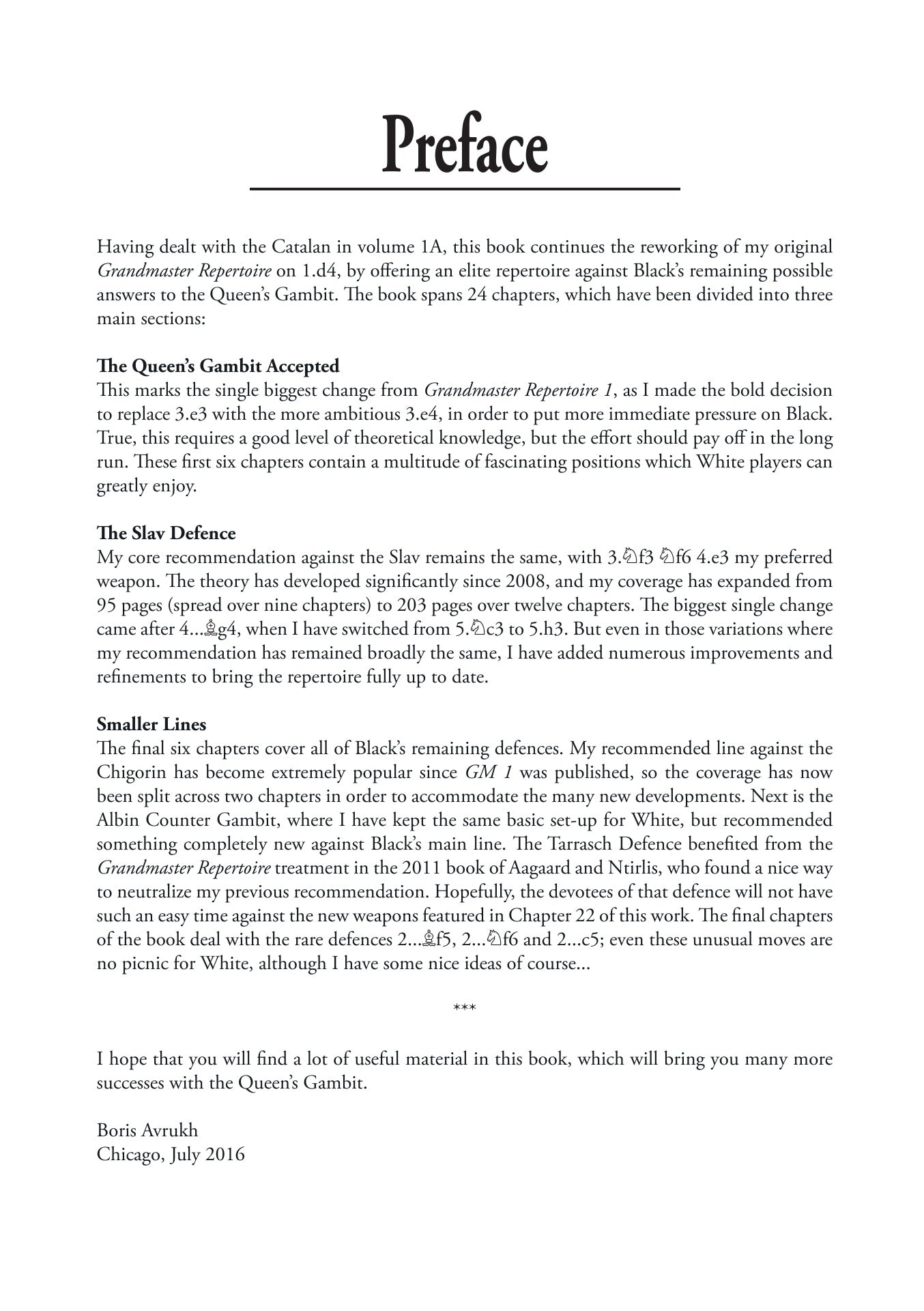 Grandmaster Repertoire 1B - The Queen's Gambit by Boris Avrukh (hard cover) - 03d06ef37678bad5a18bcbbe1fbf9207