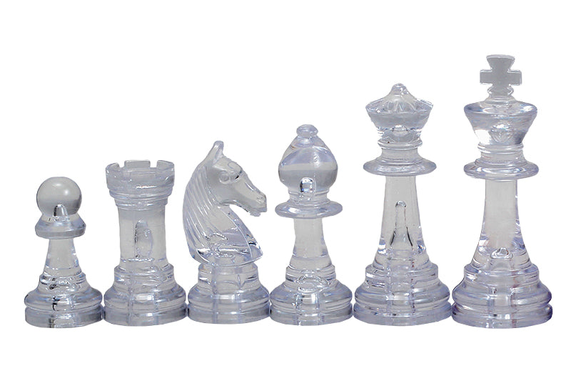 Figure di scacchi Staunton n. 6, ambra trasparente (re 96 mm) - Figure di scacchi Staunton n. 6, ambra trasparente (re 96 mm)