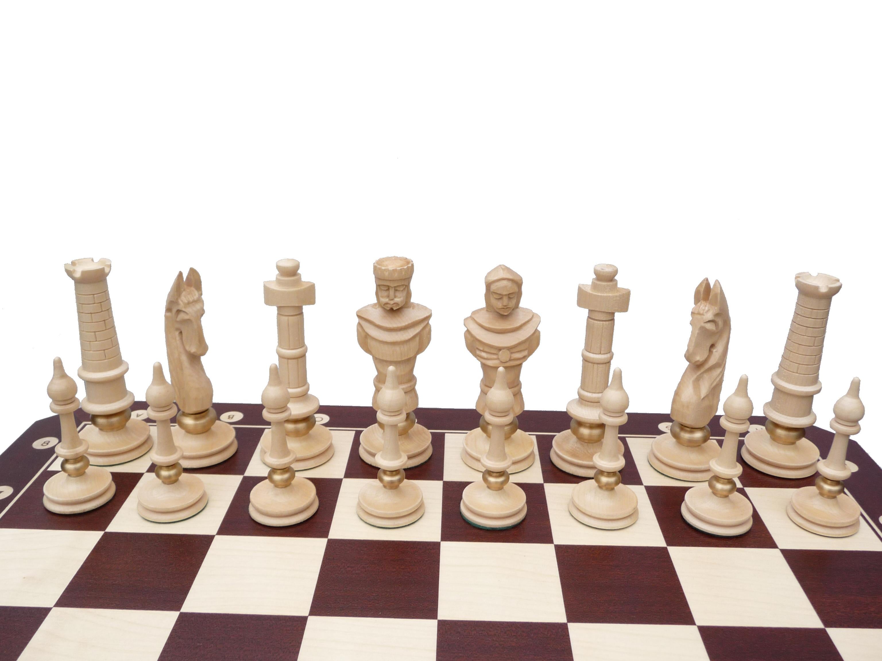 Tavolo da scacchi con figure (altezza 75 cm, altezza re 130 mm) - 916cd364e9c3568c118c4c40c42c7f12