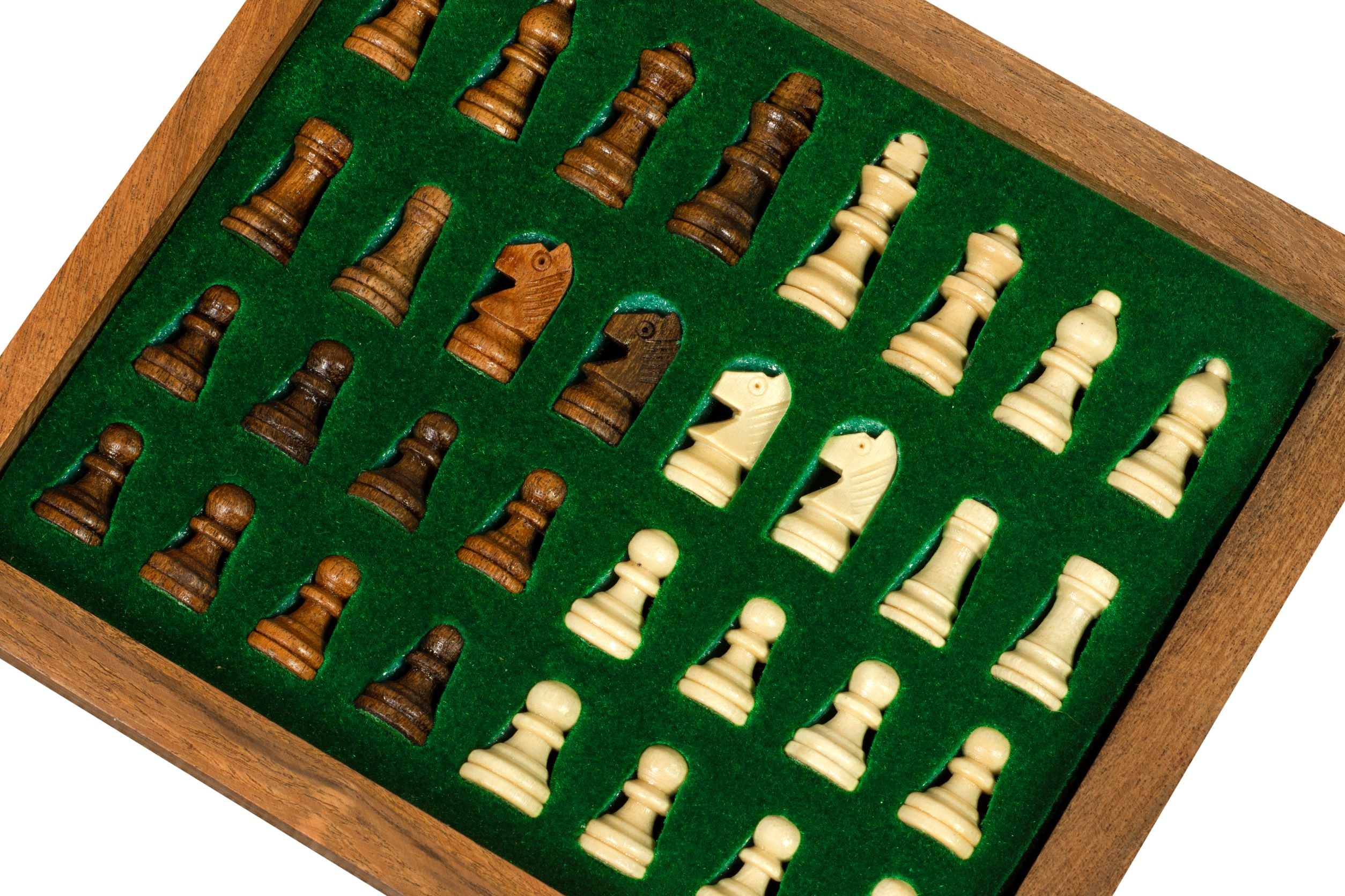 Scacchi MAGNETICI 18 cm con scacchiera intarsiata e cassetto per figure - 40c5af76c214bdade74c9137cf3b139c