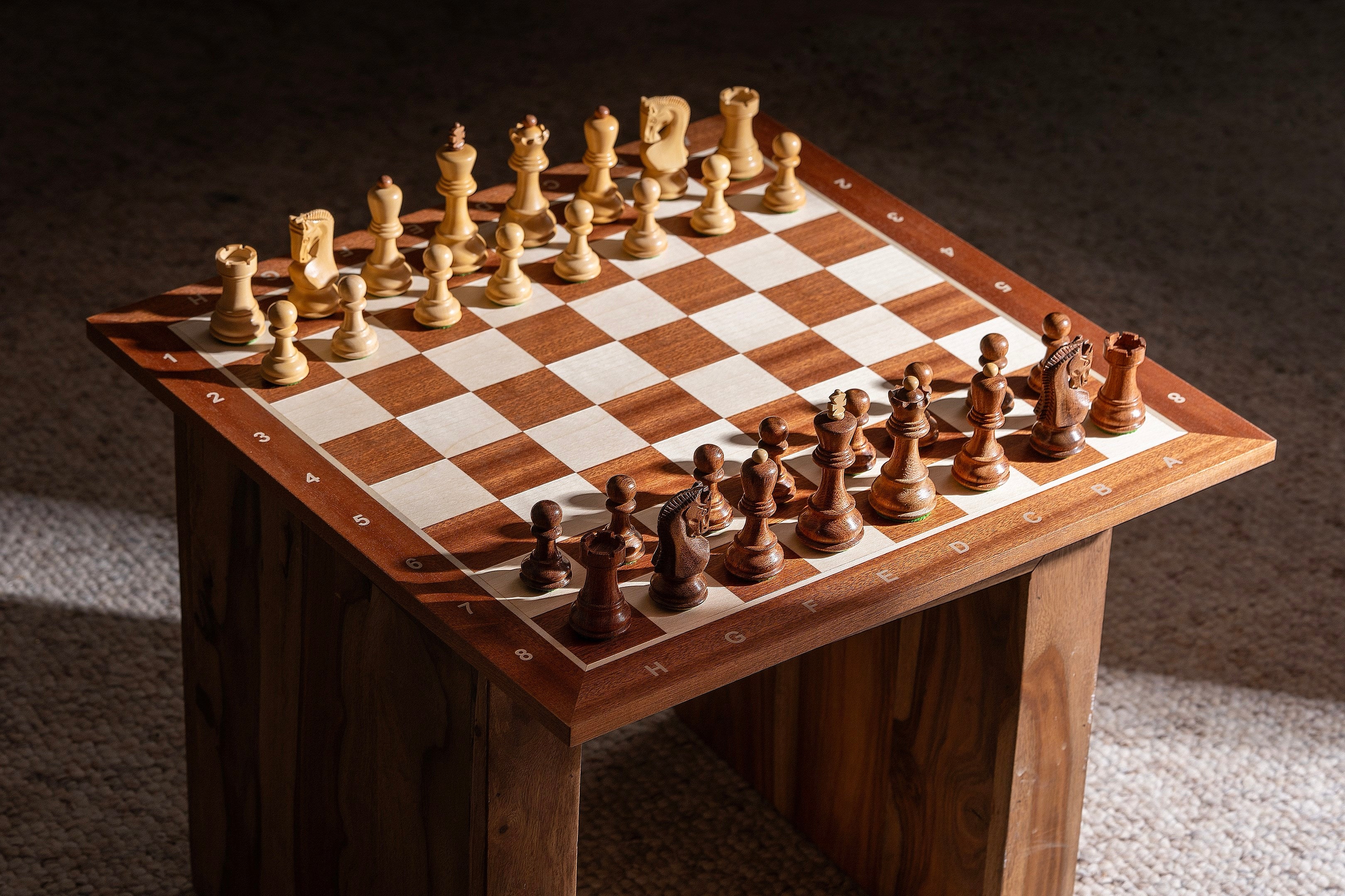 Scacchiera n. 5 (con Coordinate) mogano/jawor (intarsiata) - 5d503199c7d8c91e06e5bc2a3fec255e