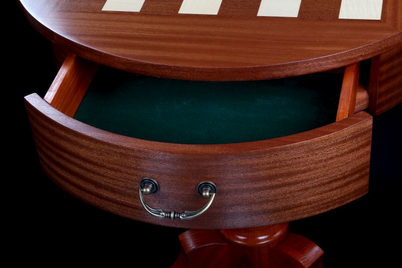 Tavolo da scacchi de Lux, rotondo, senza figure (altezza 77 cm) - 794448a369d6ccefbc7c42616e07b851