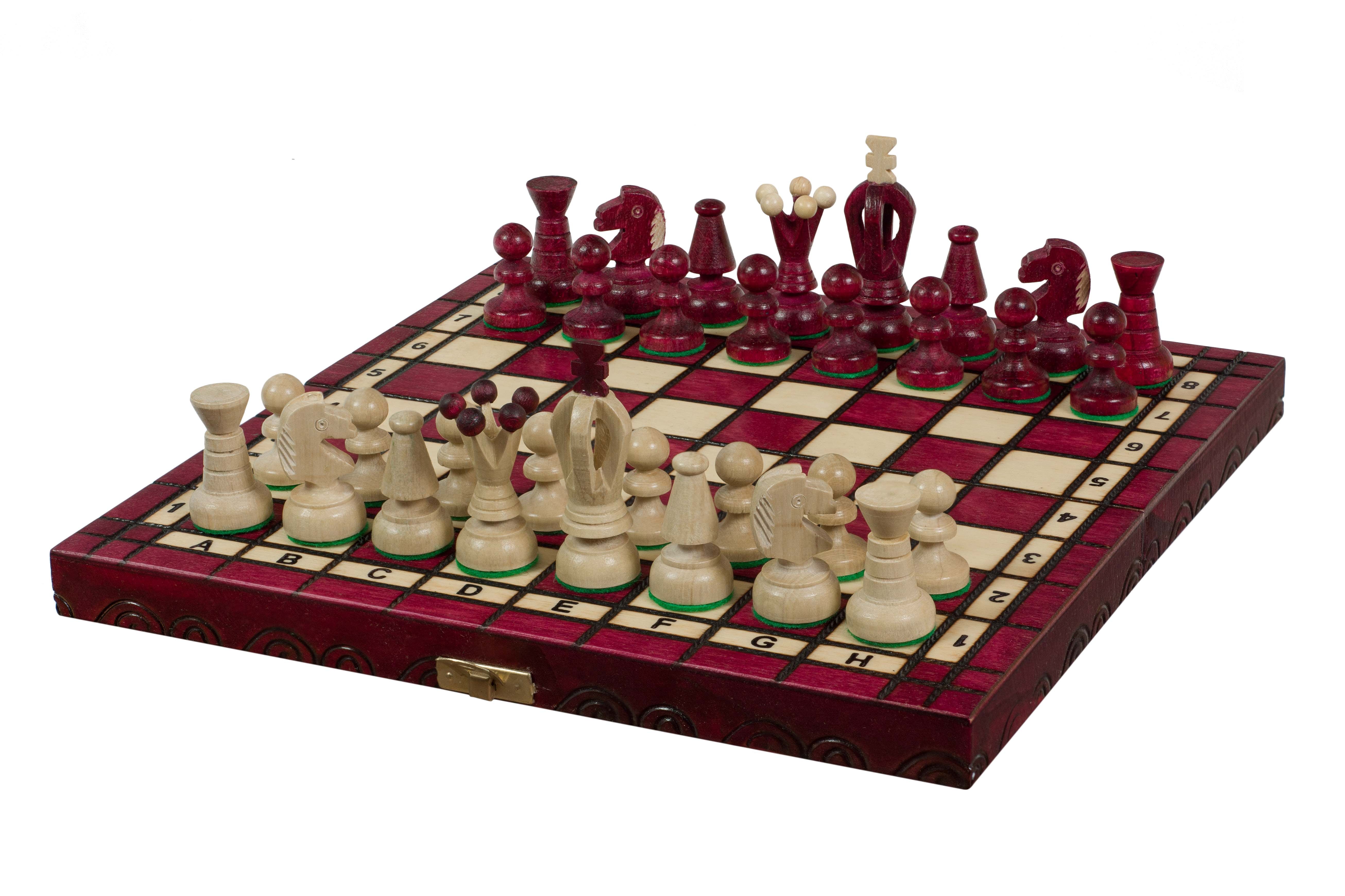 Scacchi Reali Piccoli (30x30cm) - Rosso Ciliegio - Scacchi Reali Piccoli (30x30cm) - Rosso Ciliegio