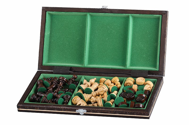 Scacchi + Dama Piccola, 2 Giochi in 1 (Ciliegia) - Scacchi + Dama Piccola, 2 Giochi in 1 (Ciliegia)