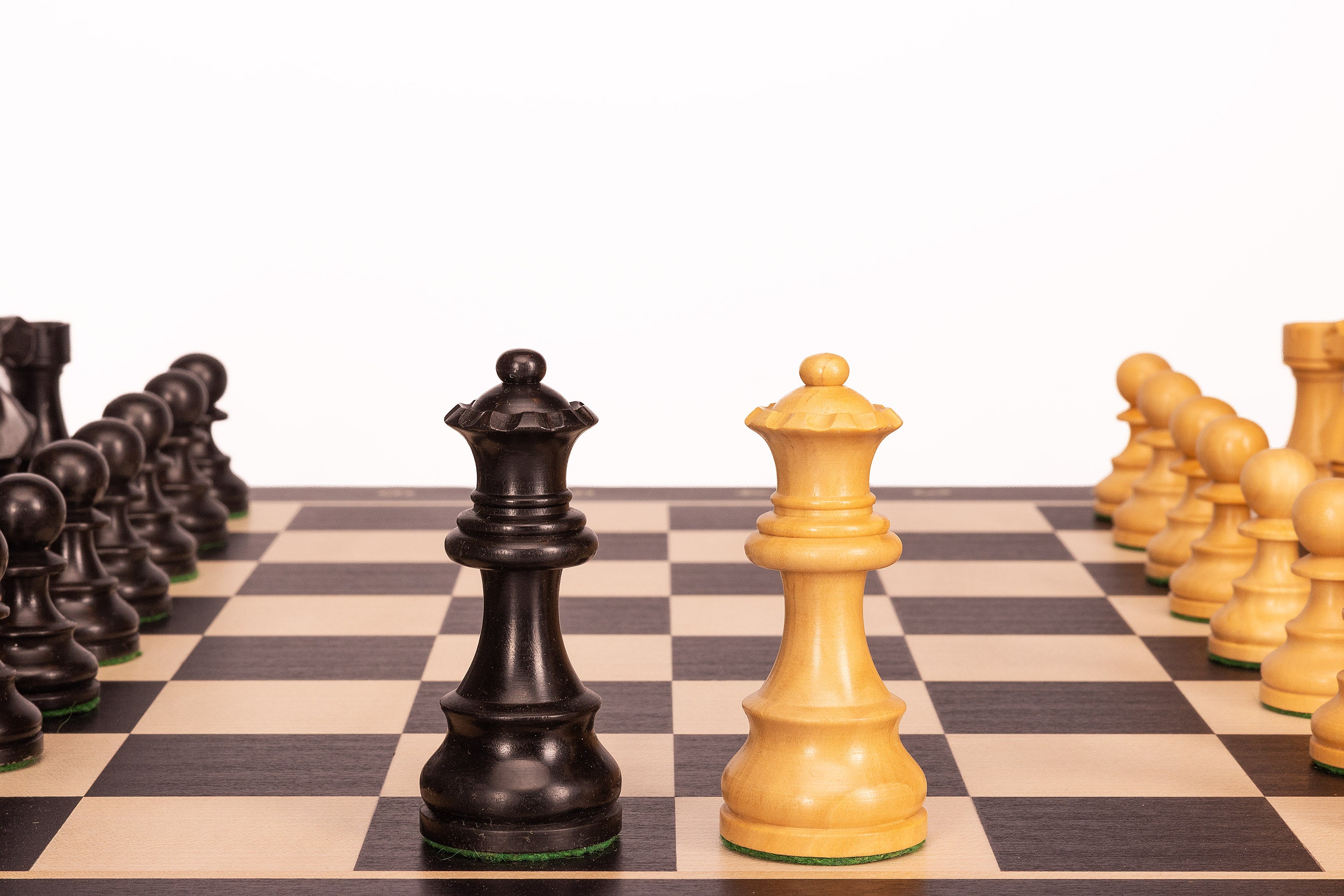Scacchiera nera No5 + 3,5 Pezzi francesi ebanizzati - Scacchiera nera No5 + 3,5 Pezzi francesi ebanizzati