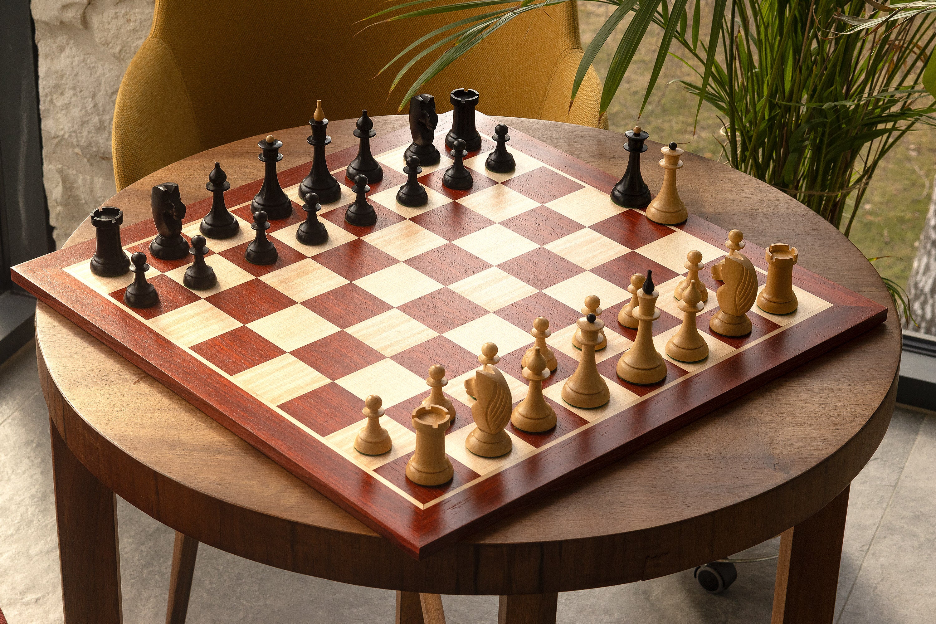 Figure di scacchi Queen's Gambit 1957 Legno di bosso ebano 4 pollici - Figure di scacchi Queen's Gambit 1957 Legno di bosso ebano 4 pollici