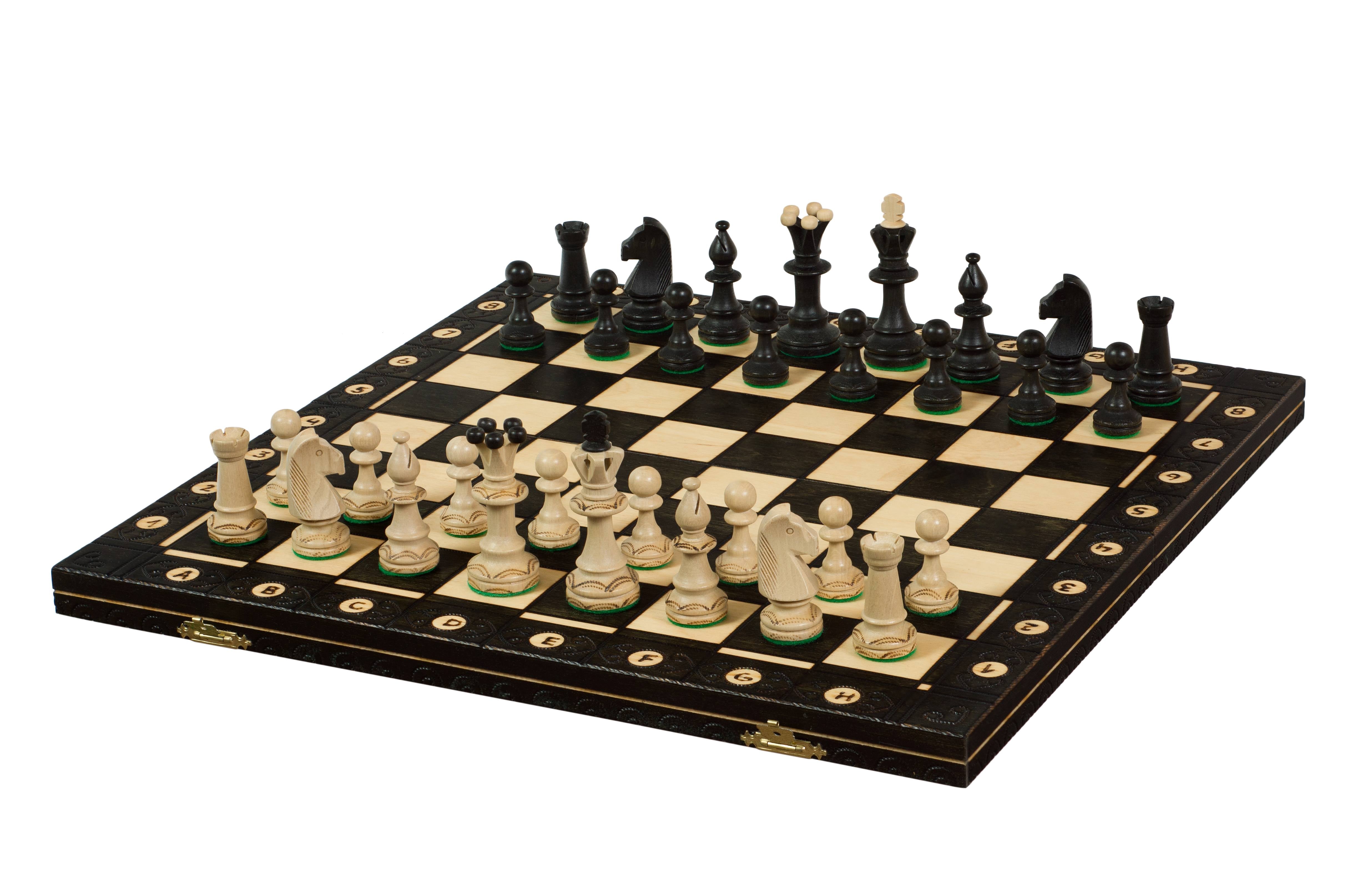 Set di scacchi in legno "Atos" Black (48x48cm) - Set di scacchi in legno "Atos" Black (48x48cm)