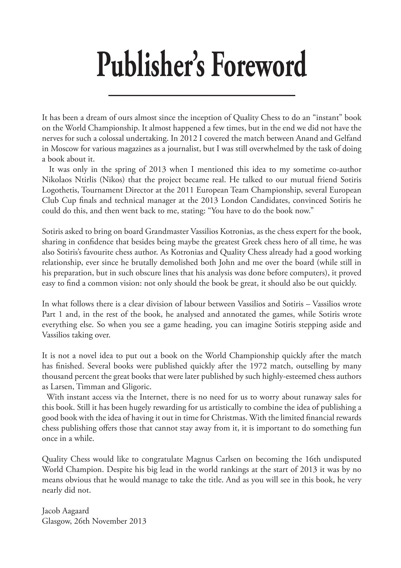 Carlsen's Assault on the Throne by Vassilios Kotronias & Sotiris Logothetis (hardcover) - d2c1dcac3406e7877e8ffdb7e563be97