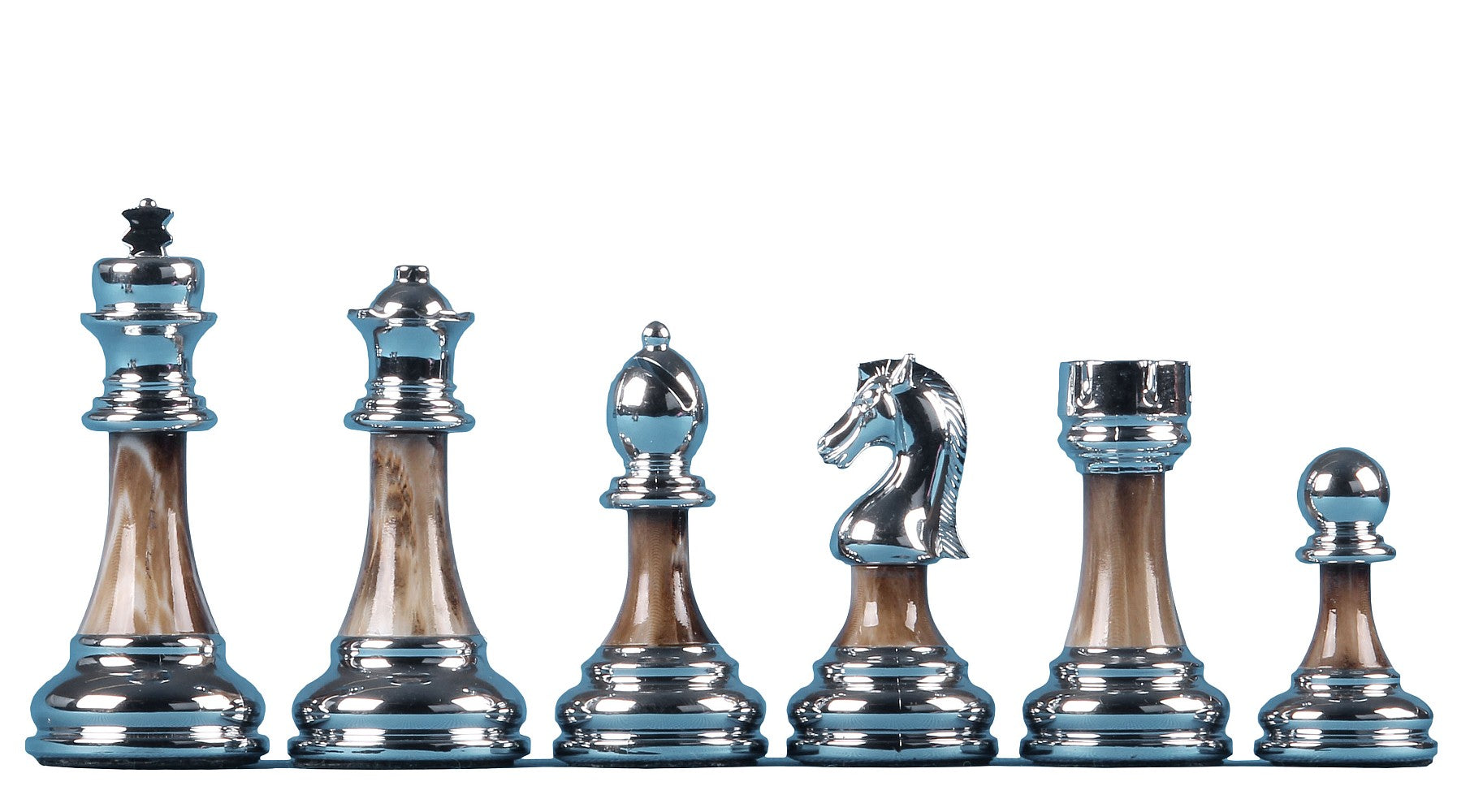 Scacchi Metallizzati con asta in pietra (Re 9 cm) - cd46026da127c17b3a097aa73a8770c0