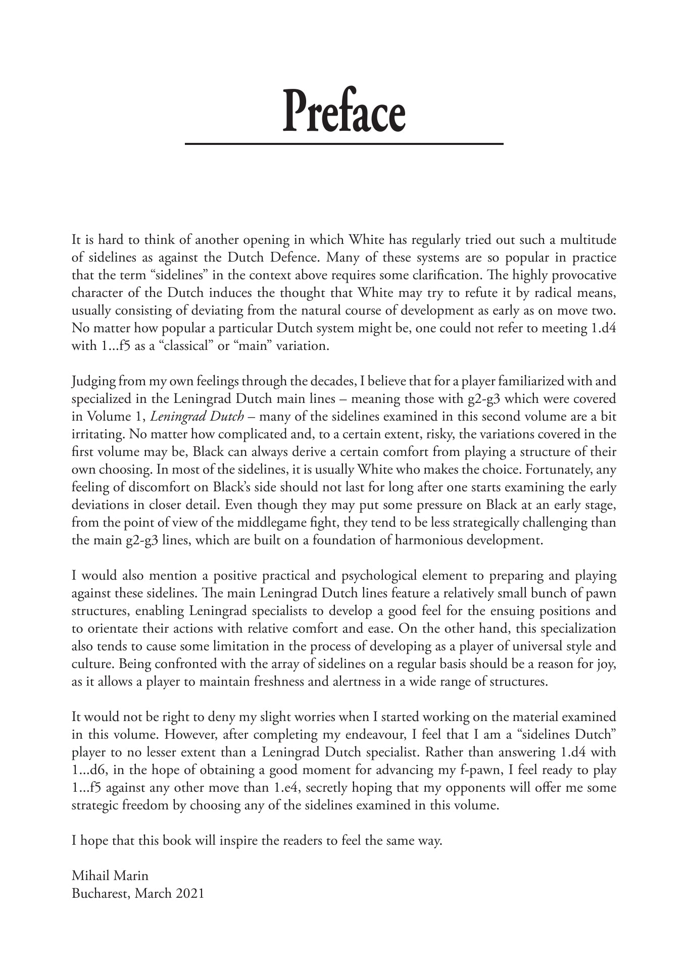 Dutch Sidelines by Mihail Marin (softcover) - 510fa4d68846fb73a34bebc064f3e786