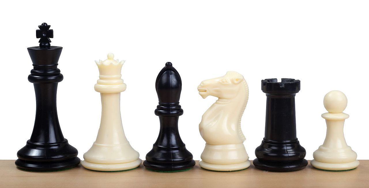 Scacchi Esclusivi Staunton n. 7, bianco/nero, Piombati (Re 10 cm) - Scacchi Esclusivi Staunton n. 7, bianco/nero, Piombati (Re 10 cm)