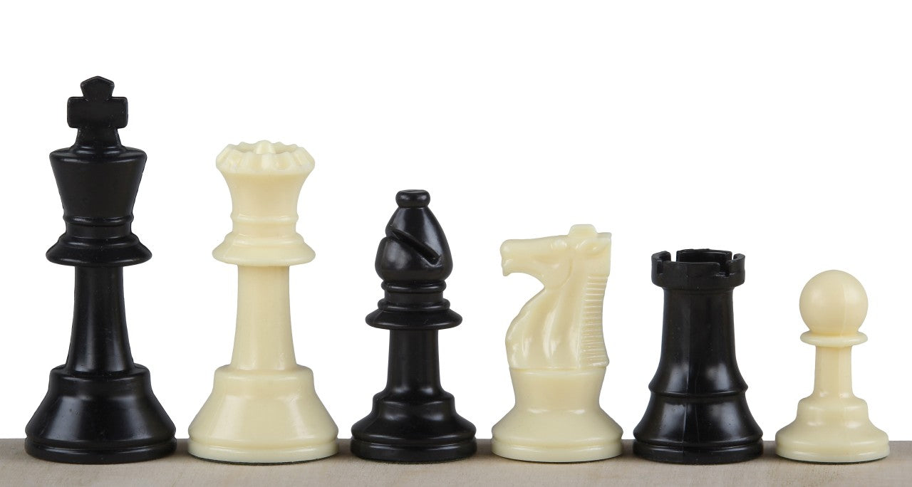 Figure di scacchi Staunton n. 3, bianco/nero (re 64 mm) - Figure di scacchi Staunton n. 3, bianco/nero (re 64 mm)