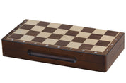 Scacchiera magnetica in legno 31 cm (noce/acero) intarsiata