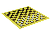 Scacchiera da torneo in cartone (47x47cm), giallo-marrone, superficie opaca e lavabile