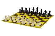 Set di scacchi - figure in plastica TR03G (re 96 mm) + scacchiera pieghevole in cartone con campo da 55 mm