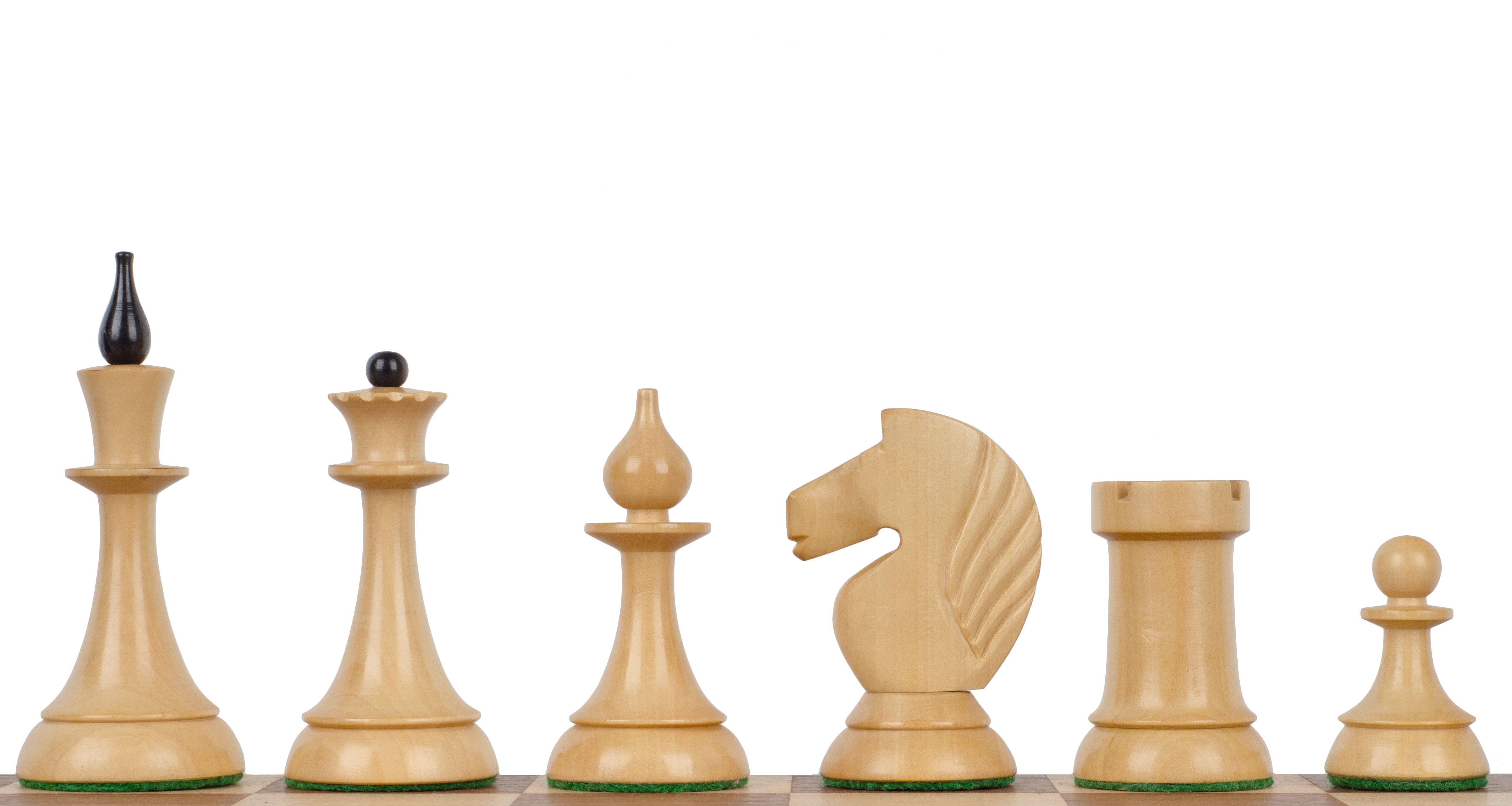 Figure di scacchi Queen's Gambit 1957 Legno di bosso ebano 4 pollici - 38719dba5e285e1fd9aef9222dce7490