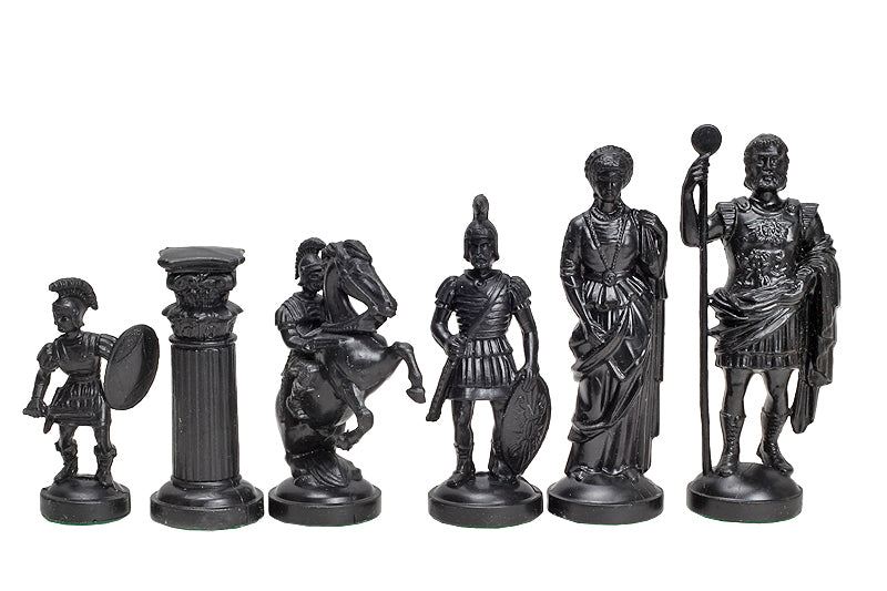 Figure di scacchi stilizzati dell'Impero Romano, crema e nero (re 98 mm) - 67996399b18f6b3c4ec9e8f7e248601c