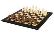 Set di scacchi da torneo n. 4 - scacchiera da 40 mm + figure Sunrise Staunton da 78 mm