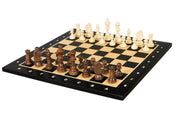 Set di scacchi da torneo n. 4 - scacchiera da 40 mm + figure Sunrise Staunton da 78 mm