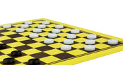 Scacchiera da torneo in cartone (47x47cm), giallo-marrone, superficie opaca e lavabile