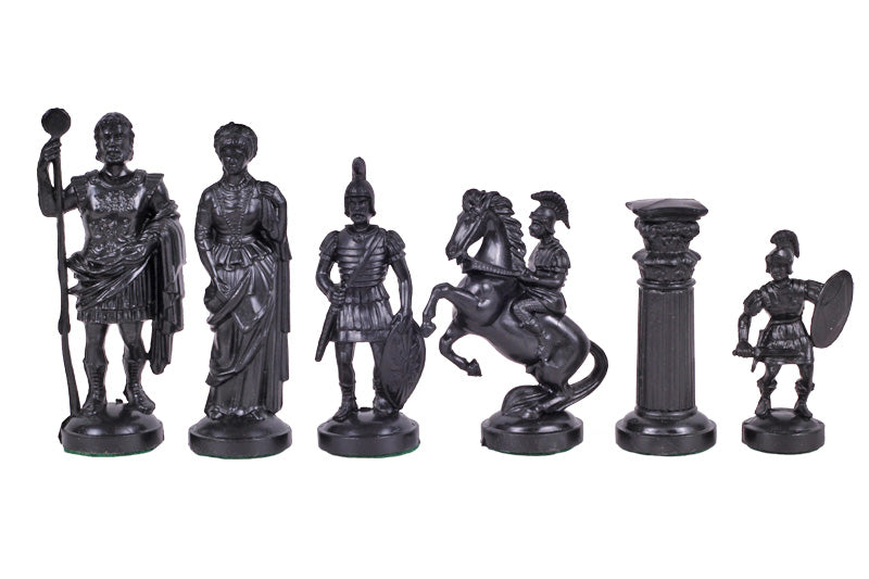 Figure di scacchi stilizzati dell'Impero Romano, nero e oro (re 98 mm) - Figure di scacchi stilizzati dell'Impero Romano, nero e oro (re 98 mm)
