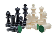 Figure di scacchi Staunton n. 6, crema e nero (re 96 mm)