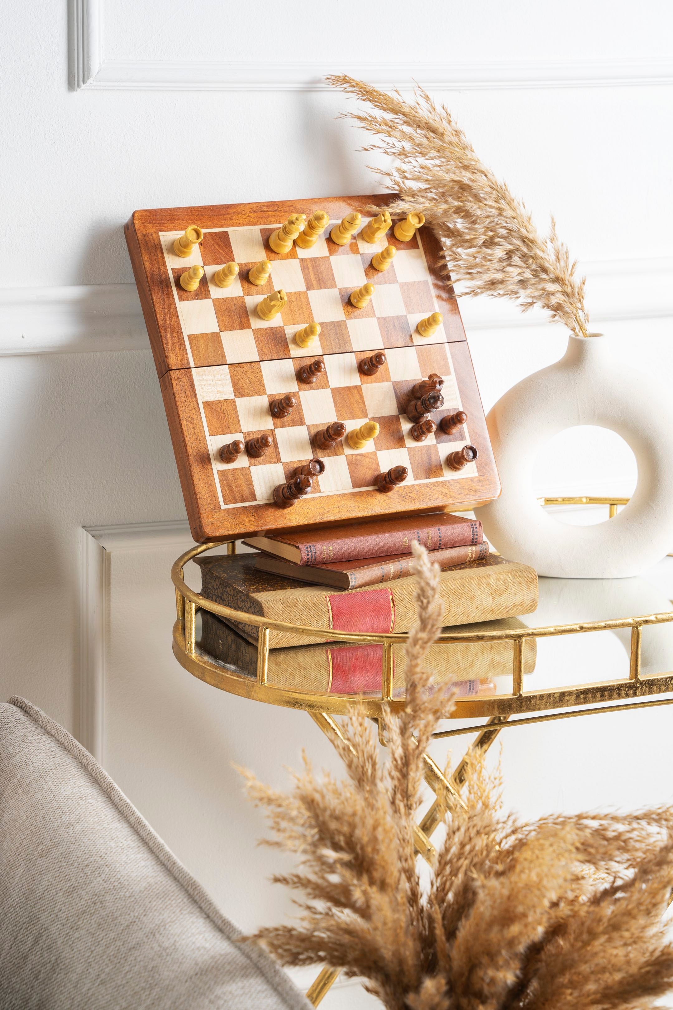 Mini scacchi MAGNETICI con scacchiera intarsiata 18 cm - fa8fb26e67e6075fdf78b719254c2b13