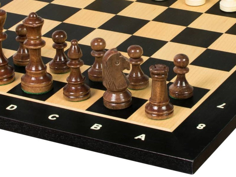 Set di scacchi da torneo n. 4 - scacchiera da 40 mm + figure Sunrise Staunton da 78 mm - 45d83462f3f69b287246a45d18812ad1