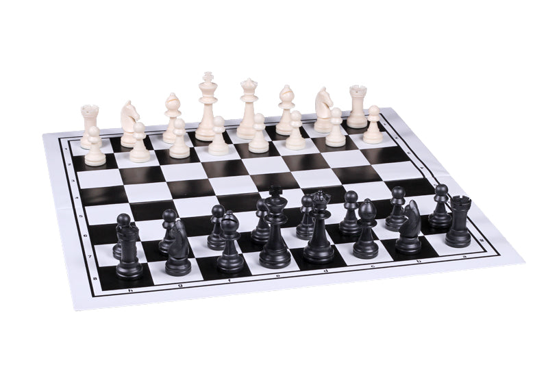 Figure di scacchi Staunton n. 6, crema e nero (re 96 mm) - Figure di scacchi Staunton n. 6, crema e nero (re 96 mm)