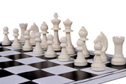 Figure di scacchi Staunton n. 6, crema e nero (re 96 mm)
