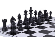 Figure di scacchi Staunton n. 6, crema e nero (re 96 mm)