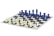 Pezzi di scacchi blu in Plastica (Re 9,6 cm)