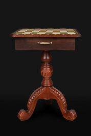 Tavolo da scacchi in mogano scuro (altezza 75 cm) - SENZA FIGURE