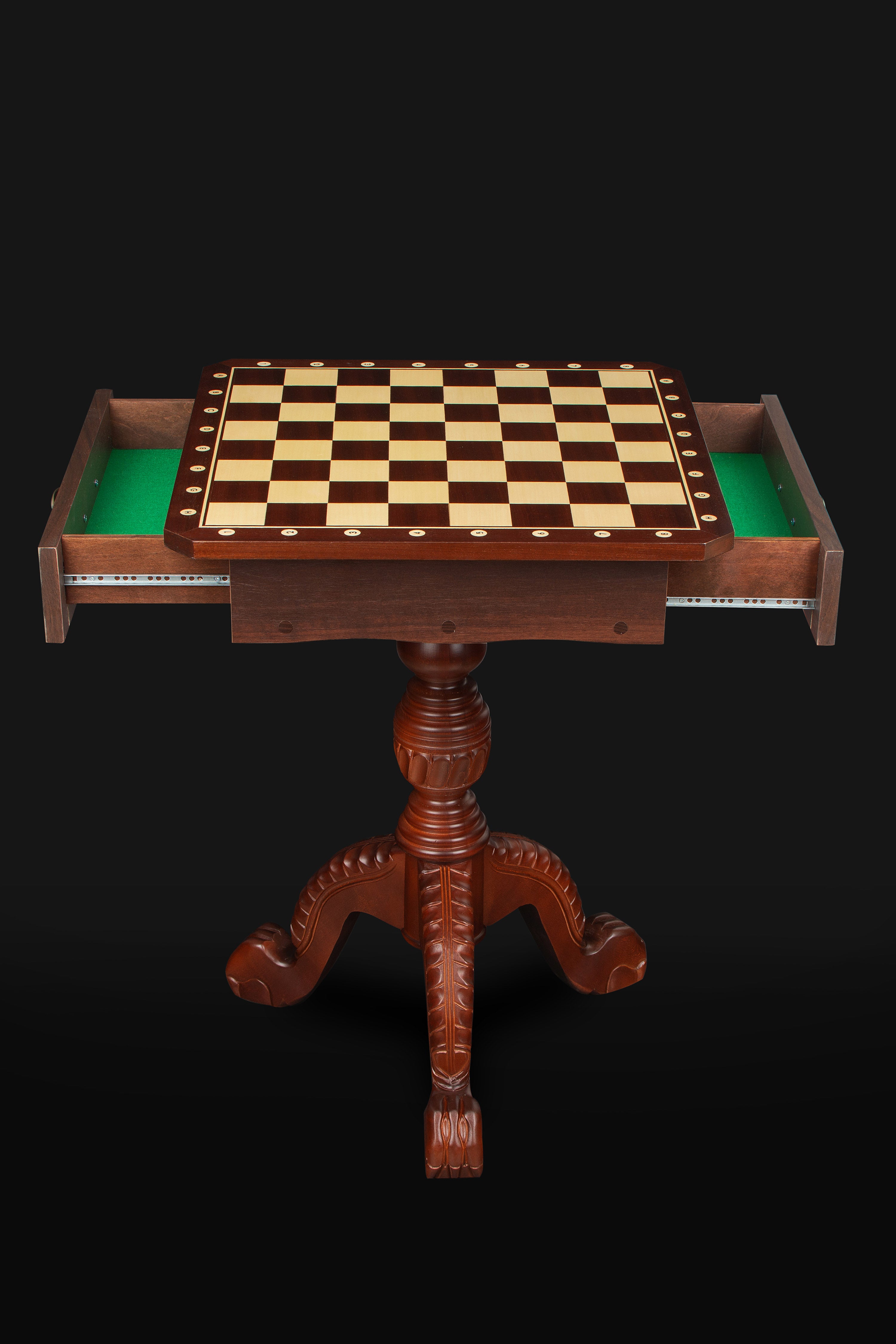 Tavolo da scacchi in mogano scuro (altezza 75 cm) - SENZA FIGURE - Tavolo da scacchi in mogano scuro (altezza 75 cm) - SENZA FIGURE