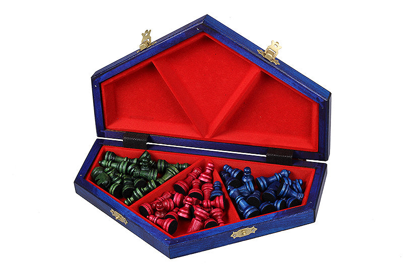 Set di scacchi per tre giocatori (32x28cm) tricolore - Set di scacchi per tre giocatori (32x28cm) tricolore