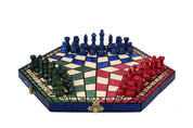 Set di scacchi per tre giocatori (32x28cm) tricolore