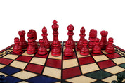 Set di scacchi per tre giocatori (32x28cm) tricolore