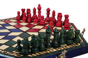Set di scacchi per tre giocatori (32x28cm) tricolore