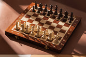 Set di scacchi da torneo n. 4 New Line, intarsiato (42x42 cm)