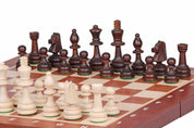 Set di scacchi da torneo n. 4 New Line, intarsiato (42x42 cm)