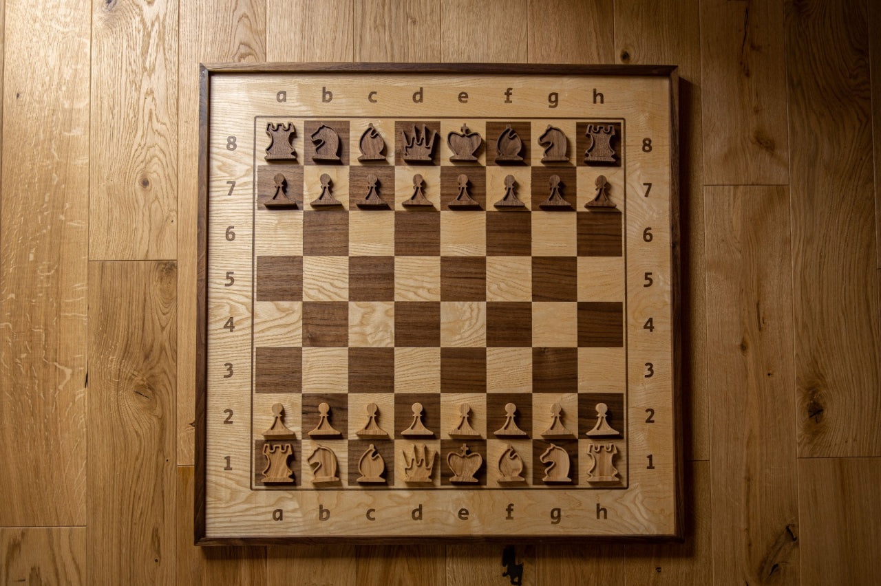 Elegante scacchiera in legno DEMONSTRATION - scacchiera (80x80cm) con figure - Elegante scacchiera in legno DEMONSTRATION - scacchiera (80x80cm) con figure