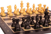 Scacchiera nera No5 + 3,5 Pezzi francesi ebanizzati