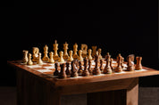 Zagreb Chess Figures Indian Acacia/ Boxwood 3,75 inch Carved Wooden Figures