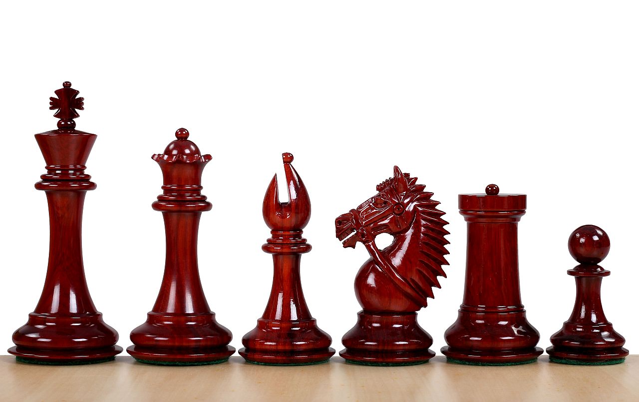 Scacchi MADE IN AMERICA in legno di bosso e padauk 4'' - Scacchi MADE IN AMERICA in legno di bosso e padauk 4''