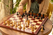 Figure di scacchi Queen's Gambit 1957 Legno di bosso ebano 4 pollici
