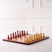 Scacchiera in legno massiccio (58x58cm) - legno rosso/faggio (campo 58 mm)
