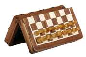 Mini scacchi MAGNETICI con scacchiera intarsiata 18 cm