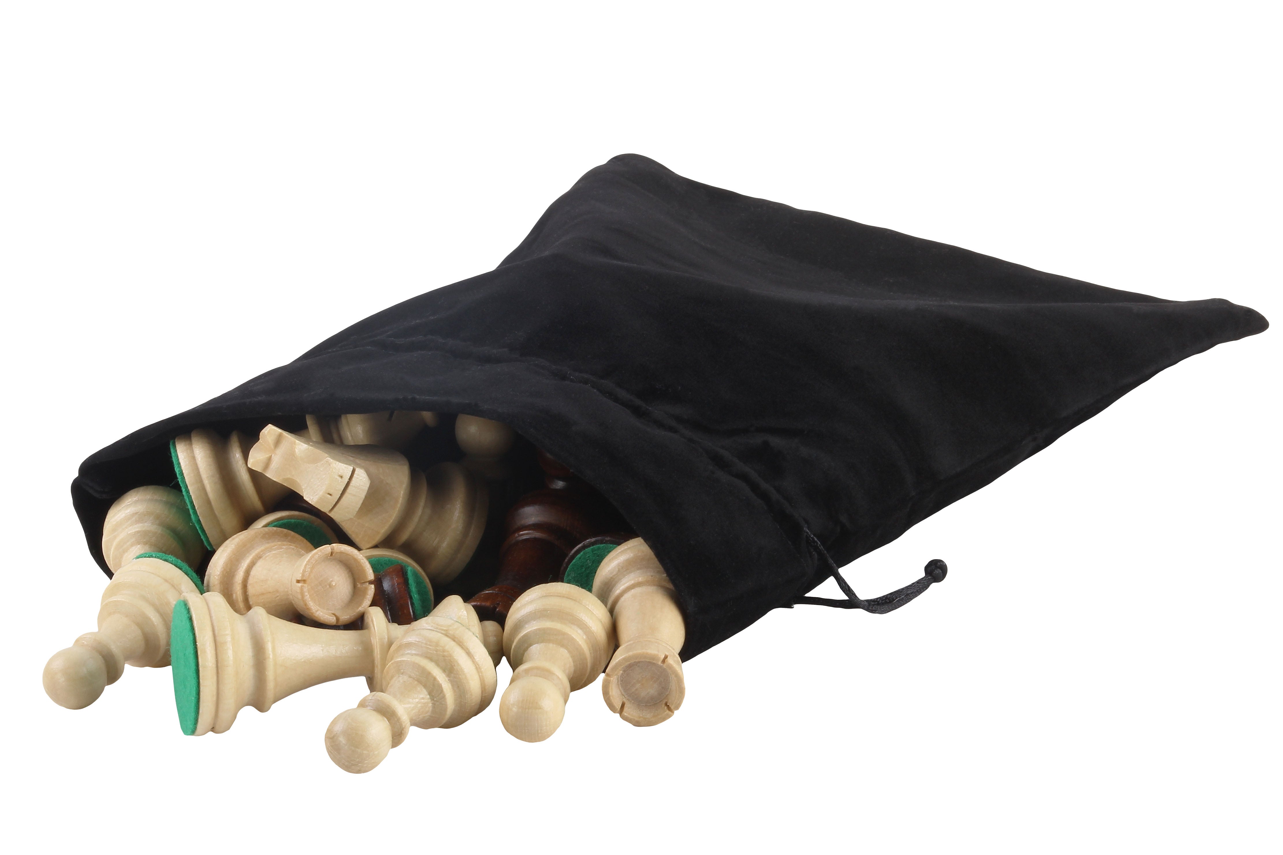 Set di scacchi da torneo professionale (figure in legno da 90 mm + scacchiera in cartone da 55 mm + borsa in cotone) - dcada670600498600eeee40173b09175