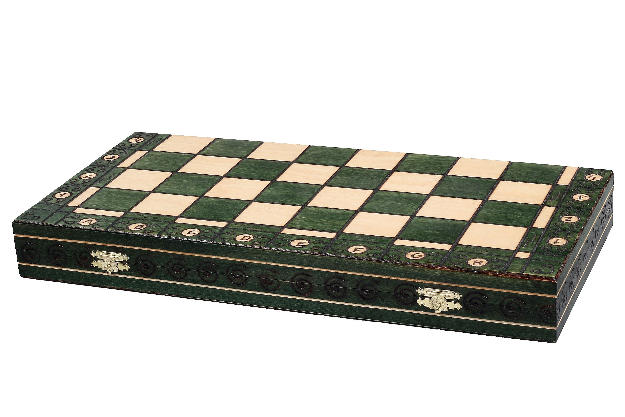 Scacchi di lusso AMBASADOR - grandi (54 x 54 cm), verdi - Scacchi di lusso AMBASADOR - grandi (54 x 54 cm), verdi